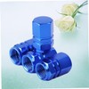 Alipis 4 Pcs Blue Aluminum Alloy Tire Valve Stem Caps