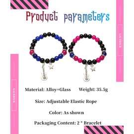 GAUEIOUR TV Girl Friendship Album Bracelets,Role Playing Costume Accessories Couple Friendship Jewelry, Anime Charm Pinky Promise Best Friend Bracelet, BFF Jewelry Gift (2 Pieces)