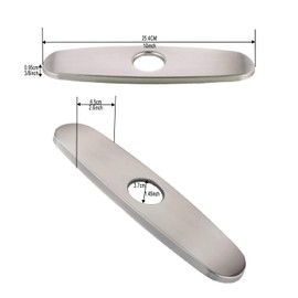 YOUHO Sink Hole Cover, Escutcheon Plate Stainless Steel Deck Plate for 1 or 3 Hole Bathroom or Kitchen Sink Faucet Mixer Tap 10" Brushed Stainless Steel