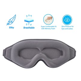 EMICUTE 3D Sleep Mask for Women Men, Super Comfort Eye Mask for Sleeping and Lash Extentions, 100% Blackout Blindfold for Flight Travel Yoga Nap