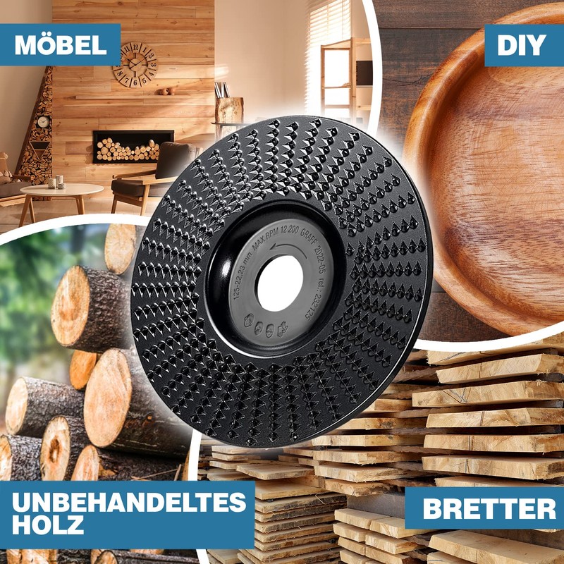 GRAFF Premium Wood Cutter Rasp Disc 125 mm for Carving