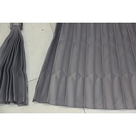 Dark Grey Pleated Truck Curtain Side Curtains 100cm W x 80cm L (2 Panels) First Class Blackout Behind Bed Sun Blackout Curtains for Car Camper