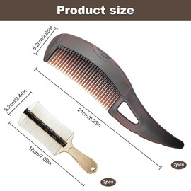 2Pcs Dandruff Comb, Hollow Tooth Scalp Comb, Psoriasis, Scalp Sweep, Dandruff Brush Brush, Remover for Clean Hair and Comfortable, 2 Free Grates