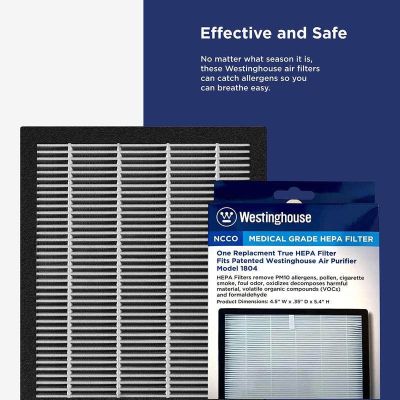 Westinghouse Air Purifier True HEPA Filter Replacement Compatible with 1804