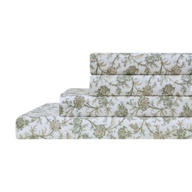 Turnstyle Leafy Diamond Neutral 6 Piece Cal King Sheet Set