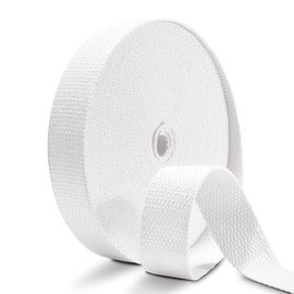 Cotton Webbing 1 Inch 12 Yards White Cotton Webbing Straps for Bags Handles, 1 Inch Weave Webbing for Cloth Tote Bag Straps Making,Cloth Belt, DIY Crafts Decoration