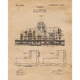 Vintage House Patent Prints, 6 (8x10) Unframed Photos, Wall Art Decor Gift for Home Office Man Cave Work Tool Garage Studio College Student Teacher Architect Builder Designer Engineer Construction Fan