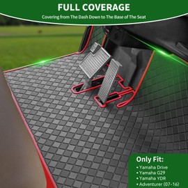 Cartalia Yamaha Drive G29 Golf Cart Floor Mat, Upgraded Non-Slip Improved Full Coverage Liner Mats Replacement with 8MM Thick Rubber, Only Fits Yamaha Drive (Gen1), G29, YDR, Adventurer (2007-2016)