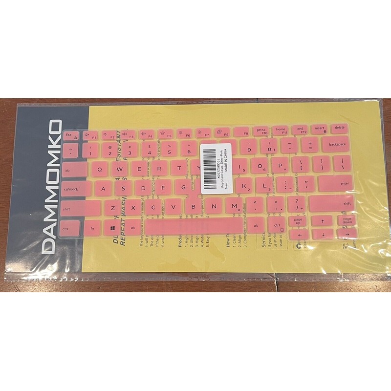 For Dell Keyboard Skin Cover No Side Numbers Solid Pink