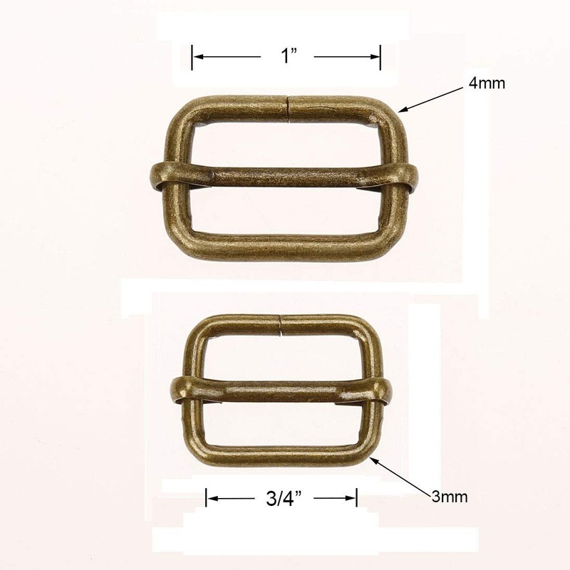 COTOWIN Hebilla rectangular deslizante de metal ajustable, paquete de 20,