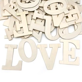 Wooden Letters for Crafts, 5 Inch Unfinished Capital Wooden Alphabet Letters&Numbers Wood Letters for DIY Painting Arts Home Decorations Kids Spelling Learning (32Pcs)