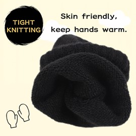 Peecabe Toddler Mittens Baby Boys Knitted Gloves Kids Stretch Mittens Soft Toddler Gloves For Girls Fall Winter Fall Winter (Pure Black 6-Pack, 1-4T)