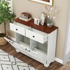 KEIKI Farmhouse Double Tilt Out Trash Cabinet with Hidden Drawers
