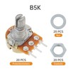 Smgda Variable Resistors Single Knurled Shaft Volume Potentiometer 1KΩ 5KΩ