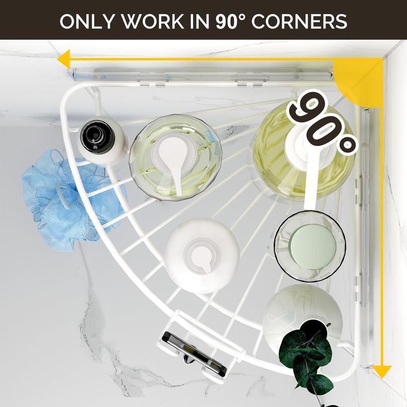 Orimade Corner Shower Caddy Stainless Steel with Hooks Wall Mounted