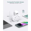 Addtam Double Plug Extension with 3 USB Ports (2 USB-C),