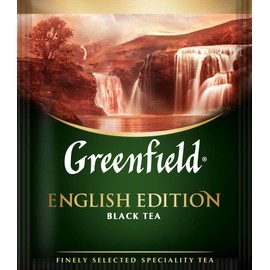 Greenfield English Edition Сlassic Collection Black Tea Finely Selected Speciality Tea 100 Double Chamber Teabags With Tags in Foil Sachets