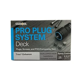 Starborn Pro Plug System Beach Dune PVC Composite Deck Boards, Covers 40 Sq Ft Complete Kit with Plugs, Screws, and Tool
