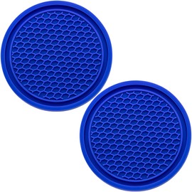 MEAJOO 2PCS Car Cup Holder Coaster, Universal Auto Non-Slip Cup Holder Coaster, 2.75In Universal Non-Slip Recessed Car Interior Accessories (Deep Blue)