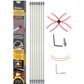SootEater Rotary Chimney Cleaning System with 18 ft. Flexible White Rods