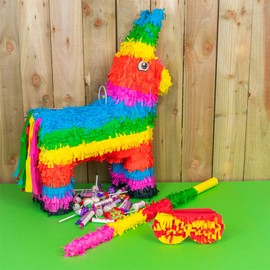 Fax Potato Donkey Pinata | Party Accessory Decoration | 40 x 13 x 55cm - Green, Red, Yellow