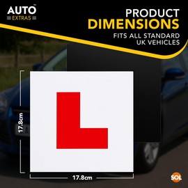 SOL 8pk Magnetic L & P Plates, Learner Car Stick On Sticker UK Sign for New Driver Motorcycle Lerner Pass Playes, Strong Grip, Weatherproof, Easy Fit, Boosts Safety Confidence