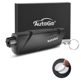 AutoGo Emergency Escape Hammer, Multi-functional, One-Second Escape and Underwater Application, Rescue Hammer, Safety Hammer with Seat Belt Cutter, Japanese Instruction Manual Included, 2 Test Glasses, Easy to Carry, For Cars, Home, Emergency Tools, Disa