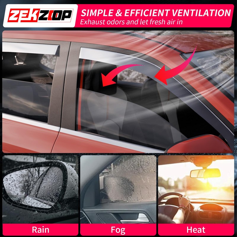 Zekzoop Visor Rain Guards Compatible with 2024 2025 2026 Toyota