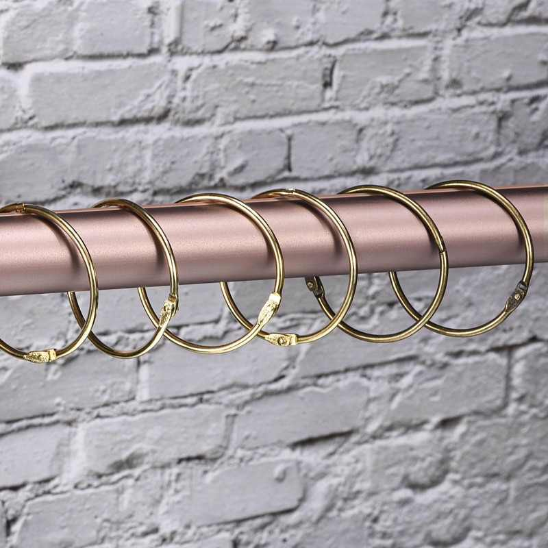 sourcing map 48Pcs Shower Curtain Rings, 2 Inch Curtain Hooks