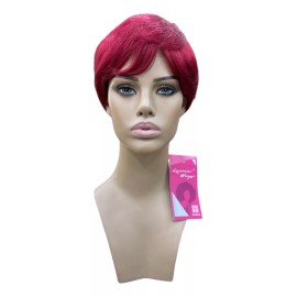 Leona Wigs Peluca Oncológica Pixie Rojiza 100% Cabello Humano