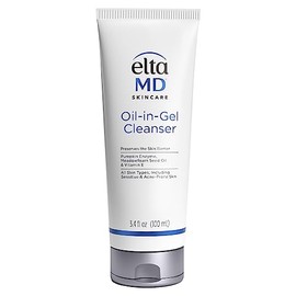 EltaMD Limpiador facial de aceite en gel, limpiador facial suave diario, elimina el maquillaje de larga duración, protector solar y sudor, aceite limpiador para la cara, tubo de 3.4 onzas