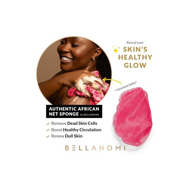 Bellanomi Esponja Exfoliante Africana Auténtica Origen Ético Nigeria 114 Largo
