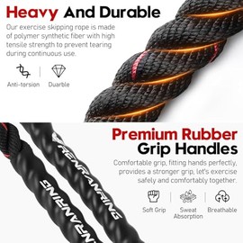 Weighted Jump Rope for Men and Women, 3lb 4lb 5lb Adult Heavy Skipping Rope, Jumprope for Fitness,Workout Equipment, Fitness Equipment for Home Gym Ex