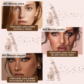 Lápiz de Pecas con Sello–Secado Rápido e Impermeable,Maquillaje de Pecas Falsas Realistas y Duradero,Ligero y Portátil,Vegano & Sin Crueldad–Look Bronceado Natural para Verano–01# COLOR de la Luz