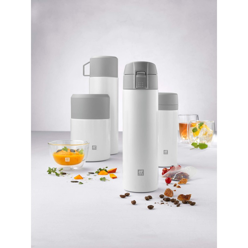 ZWILLING Thermo 23.6-oz Food Jar with folding Spoon, 700ml, Silver-White