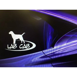 Set Of 2 LAB CAB Labrador Retriever Dog Window Decal Sticker 5"x8" White VINYL