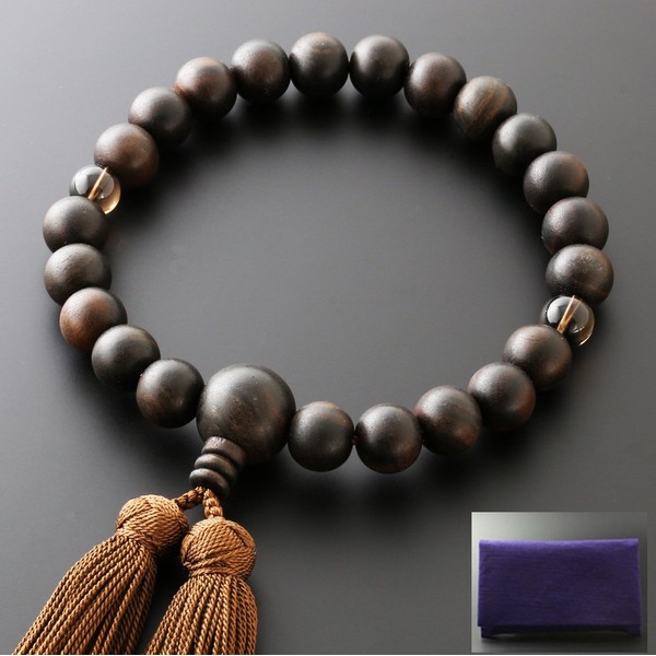 Fighters 仏壇 is, Wrinkle Buddha Mala Bead Men's Silk miyako Tufted Ebony (Raw Grind) Plush Brown Crystal Tailored [Mala Bag Set] M – 017 Kyoto 念珠 All Sect Will Last For Many Years