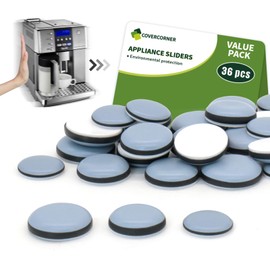 COVERCORNER Appliance Sliders for Kitchen Appliances, Kitchen Appliance Sliders for Counter, Self Adhesive Small Appliance Slider - 3/4'', 7/8'', 1'', 36PCS Value Pack Blue