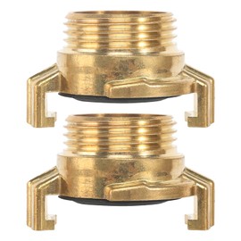Brass Quick Couplings, Pack of 2 1 Inch Hose Connection, Brass Garden Hose Connector, Brass Quick Coupling External Thread for Garden Hose Connector Plug-In Coupling