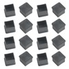16Pcs 1"x1" Square Rubber Furniture Leg Caps Chair Cover Foot