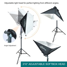 LINCO Lincostore 9600 Lumens Studio Photography Lighting kit with Auto pop-up Softbox AM247