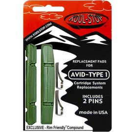 Kool Stop Bicycle Brake Rubber V-Brake/AVID1 R2 Green, Ceramic Rims Brake