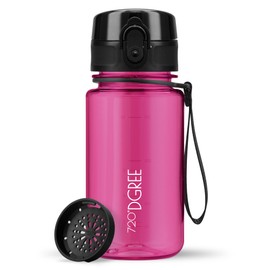 720°DGREE crystalClear ‘uberBottle’, Children's Water Bottle 350 ml + Sieve, BPA-Free, Leak-Proof, for School, Kindergarten, Girls & Boys from 3 Years, Small Water Bottle, Lightweight, Shockproof