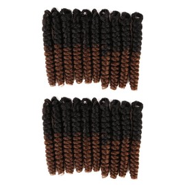 QUEENTAS 6 Packs 20 Inches 8mm Short Crochet Hair for Women Crochet Synthetic Hair Extensions for Women Afro Passion Twist Crochet Hair Jerry (Black to Brown #1B/30)