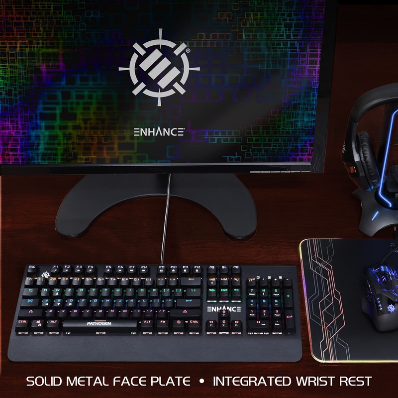 ENHANCE Pathogen 2 Blue Switch Mechanical Keyboard - Mechanical Gaming