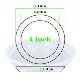 OVZILKI Plant Saucer 4 Pack of 16 inch, Clear Plastic Flower Plant Pot Saucer, Heavy Duty Plant Drip Trays Saucers for Indoor, Plant Water Tray for Planters