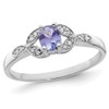 1/3 Carat (ctw) Tanzanite Solitaire Ring in Sterling Silver
