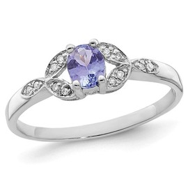 1/3 Carat (ctw) Tanzanite Solitaire Ring in Sterling Silver