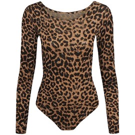 ANZEE Girl's Leotard Multi & Army Print Long Sleeve Gymnastic Leotard Stretch Microfiber Dance Bodysuit Top For Trendy Kids (Brwn-5-6)