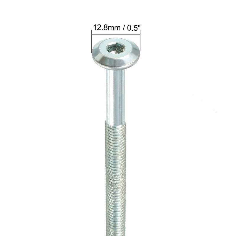 sourcing map M6x80mm Furniture Bolts Hex Socket Screws 58mm Thread